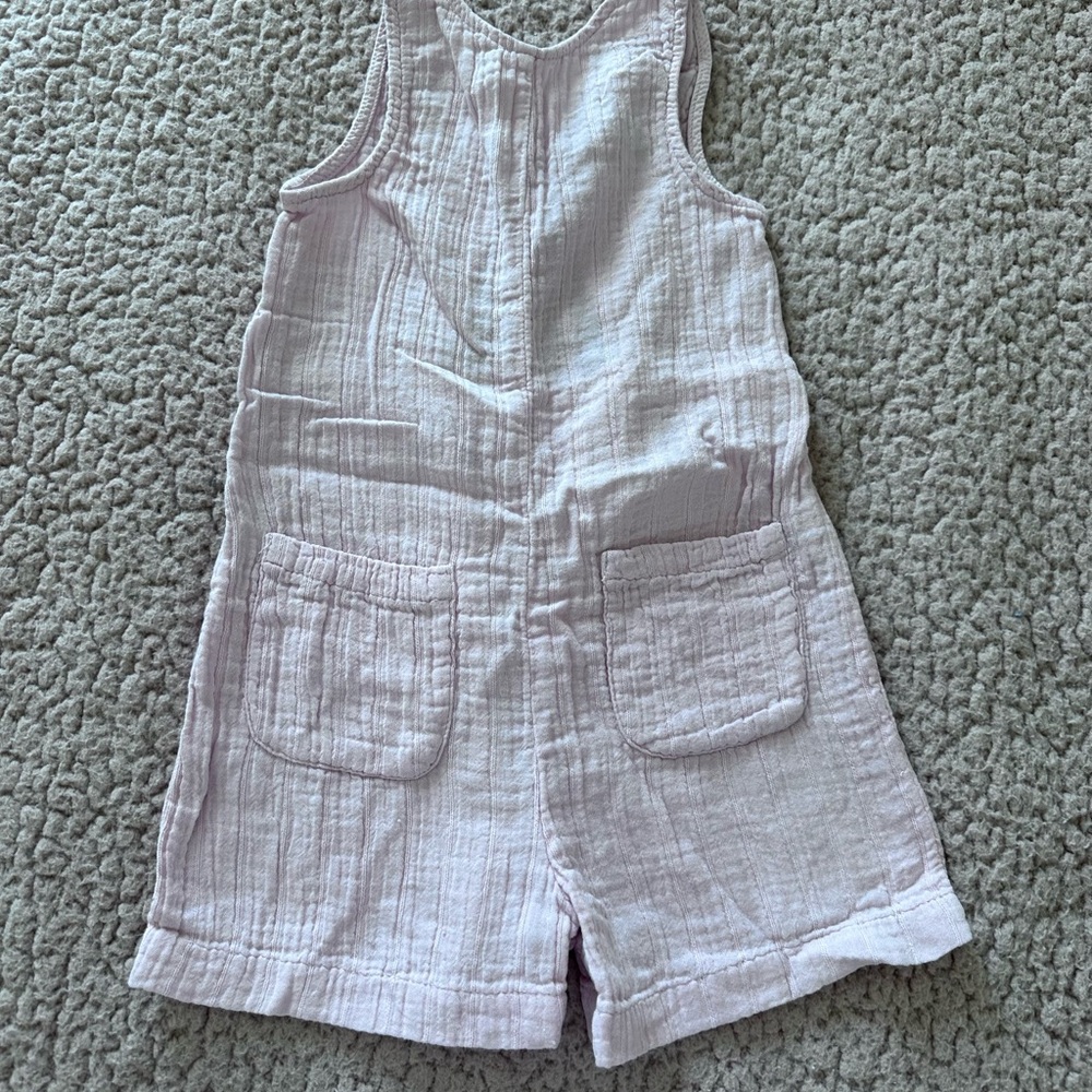 Zara Pink Romper with Wide Straps and Short Legs